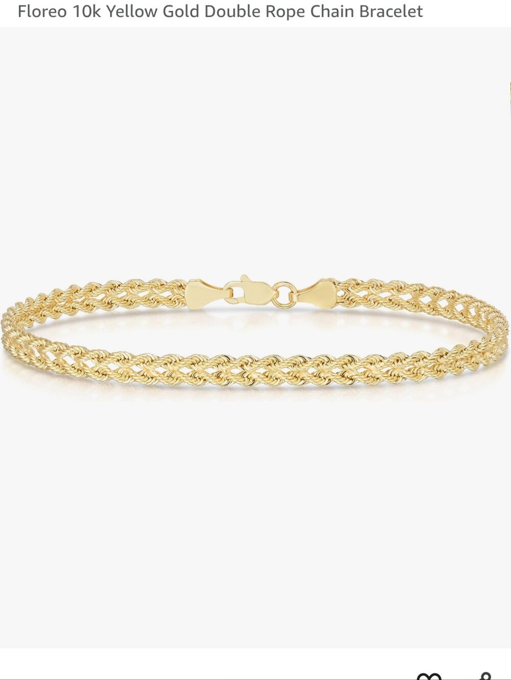 Brand new Yellow Gold 10k Rope Chain Bracelet - Classic Women's Jewelry